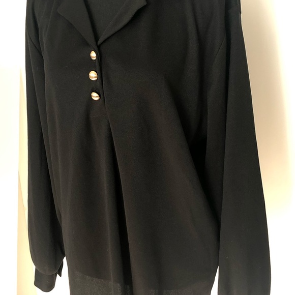 Village Fair Black Long-Sleeved Blouse- nice for work. - Picture 2 of 4